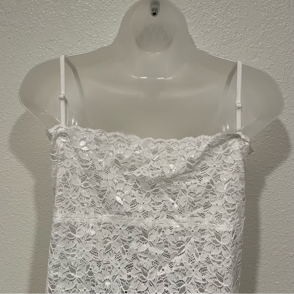 NEW white lace sleeveless camisole tank top blouse shirt - Picture 3 of 7